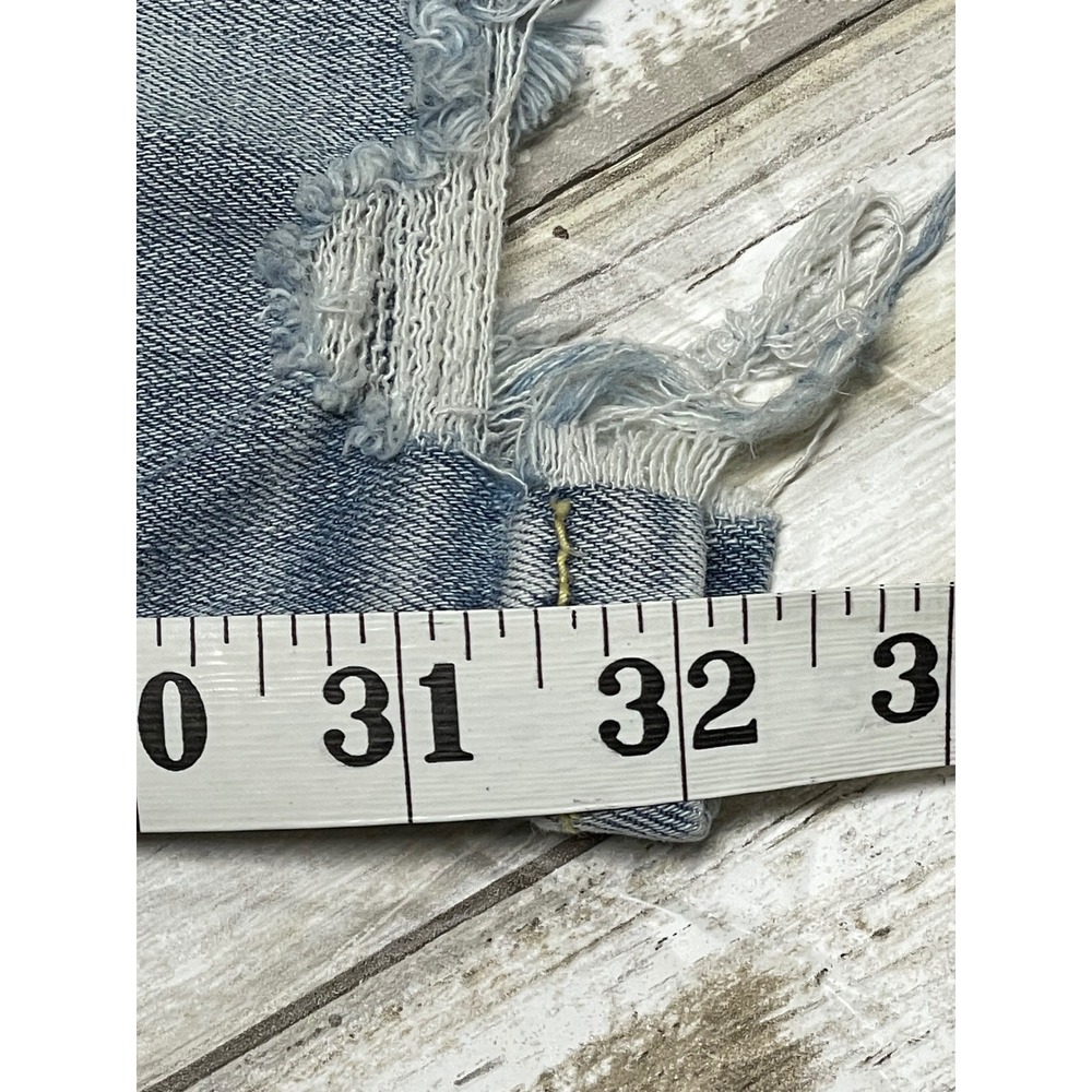 Judy Blue Jeans Size 9/29 Light Wash High Rise Raw Hem Wide Leg Straight Fit - Picture 9 of 9